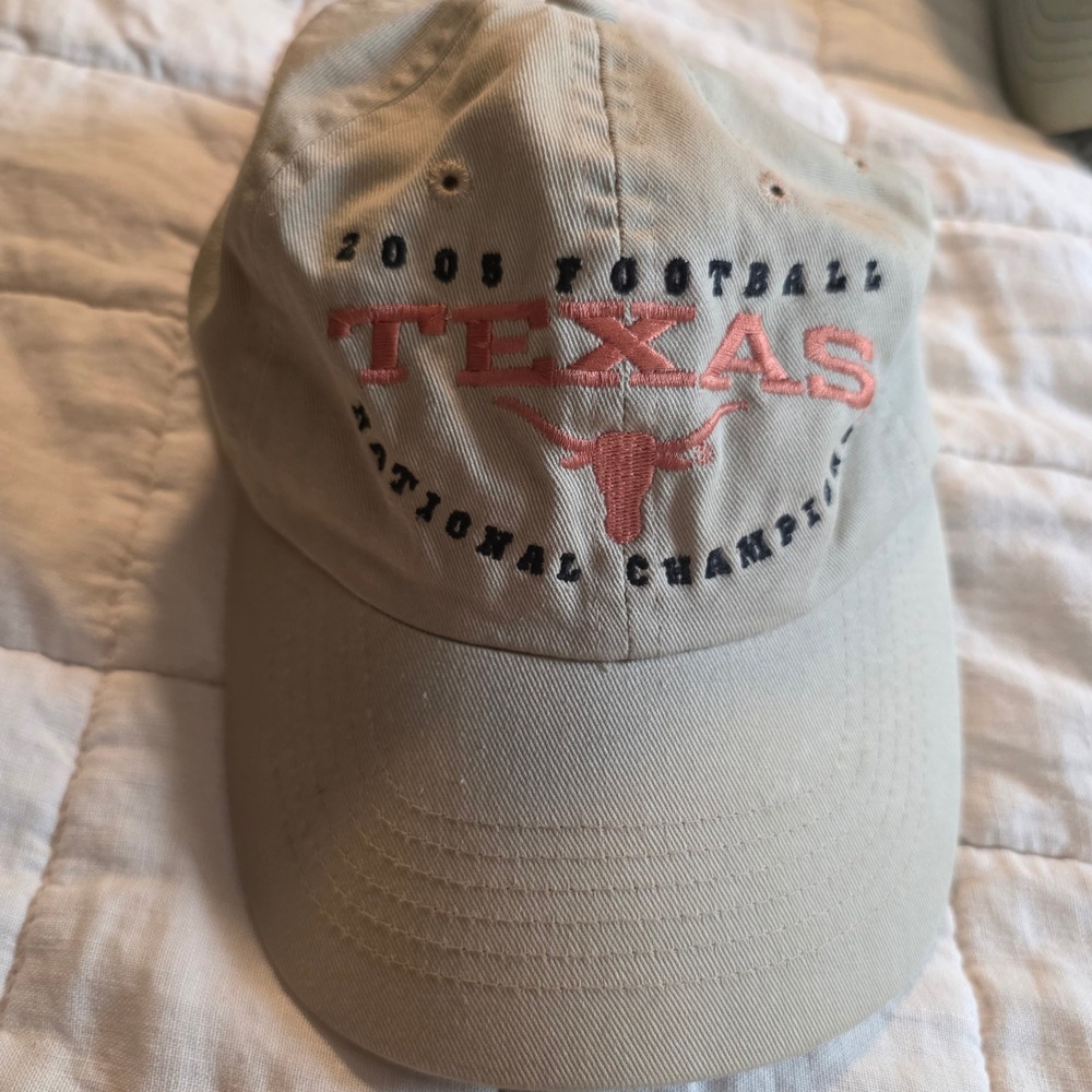 Headmaster Texas Longhorns Hat Mens OSFA Khaki 2005 National Champions NCAA